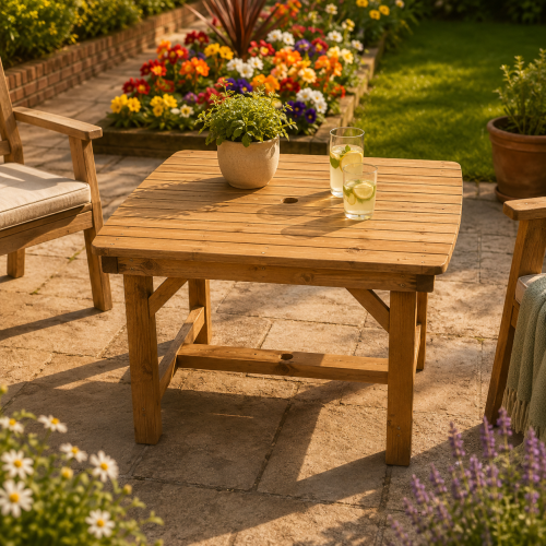 3ft Wooden Garden Table