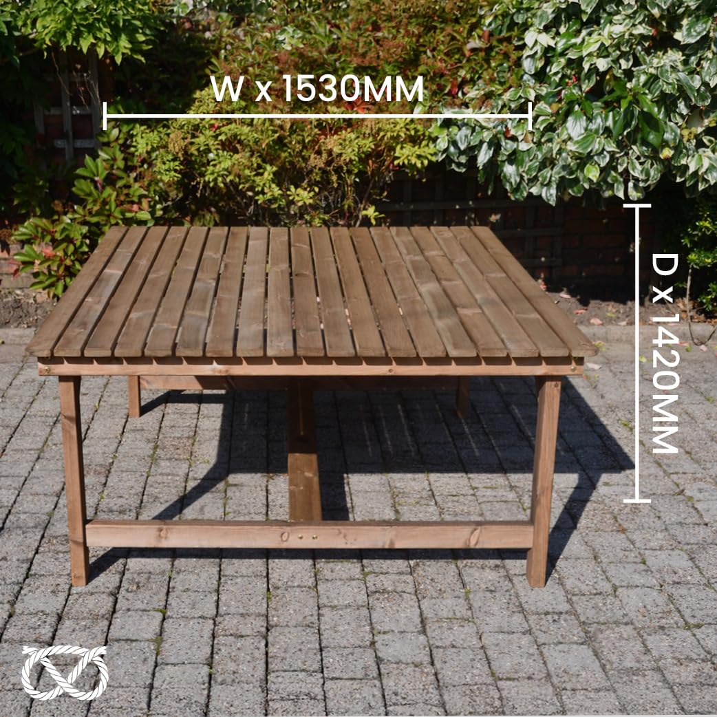 Wooden Garden Table Set 5ft - Image 4