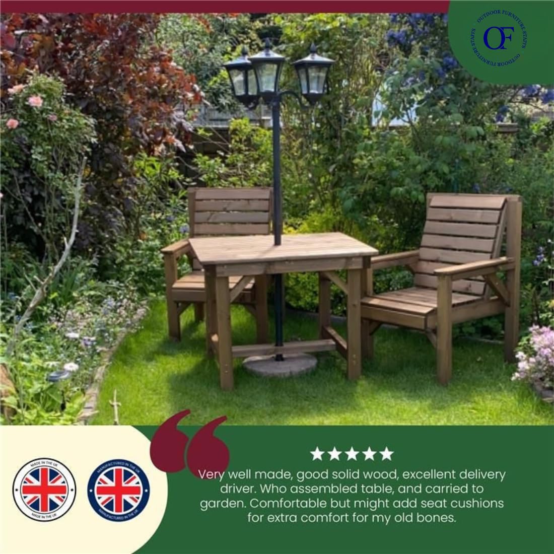 3ft Wooden Garden Table - Image 2