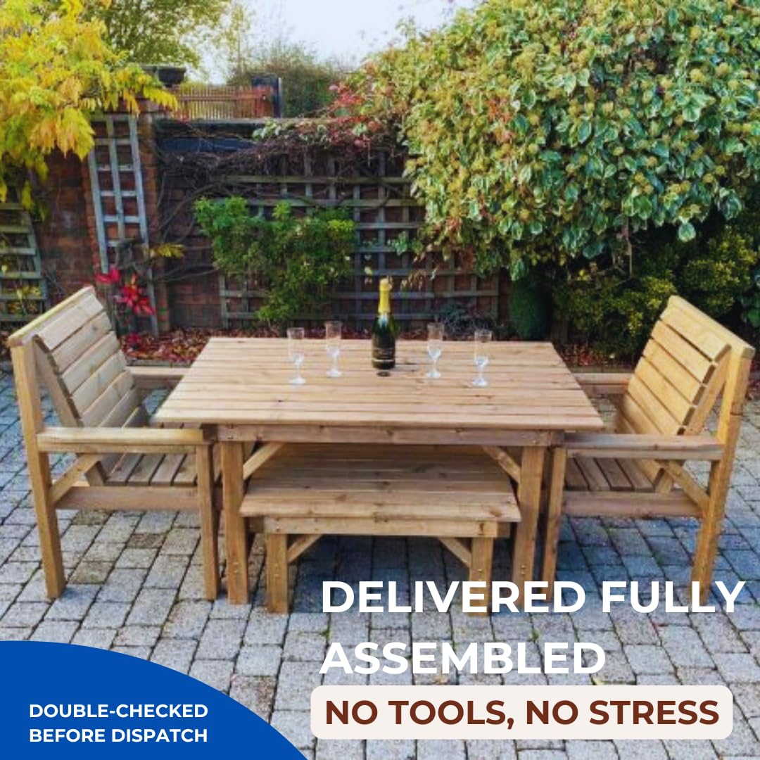 Durable Wooden Garden Furniture Set - Image 5