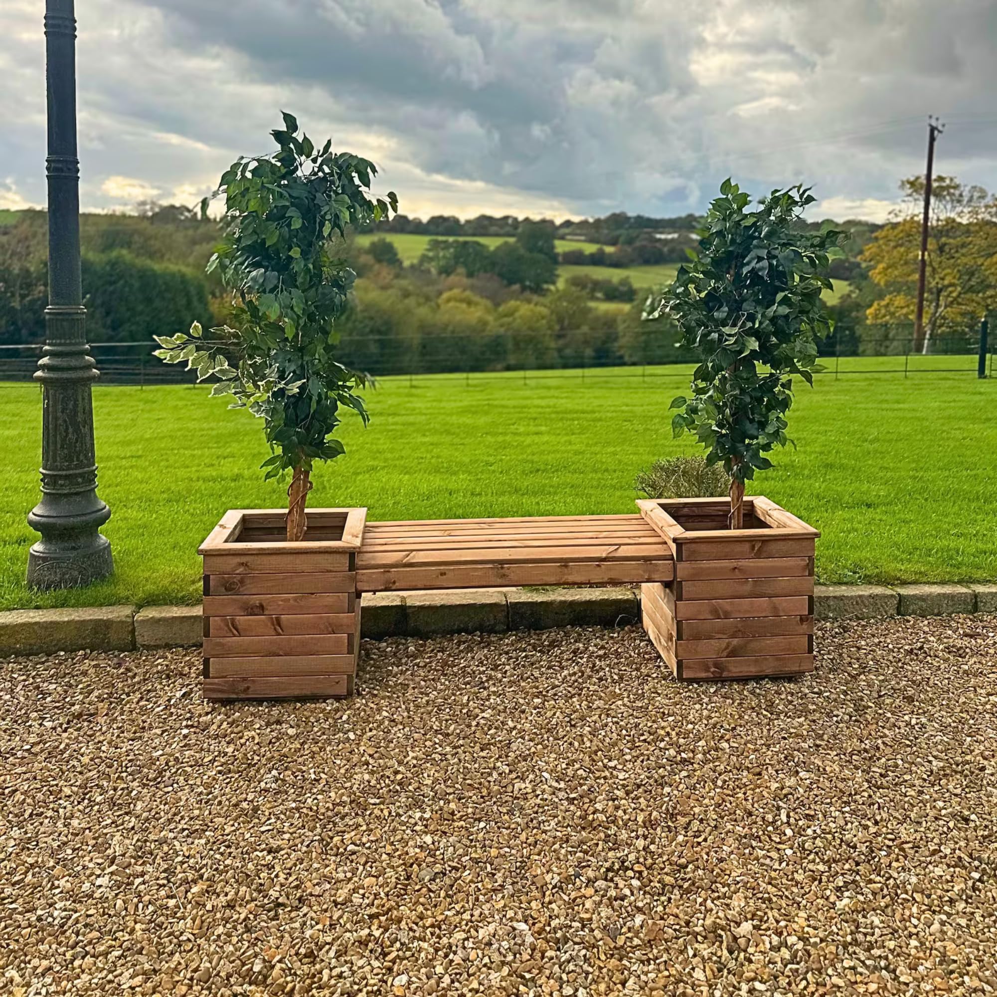 STAFFORDSHIRE OUTDOOR FURNITURE LTD Wooden Planter Bench - Image 5