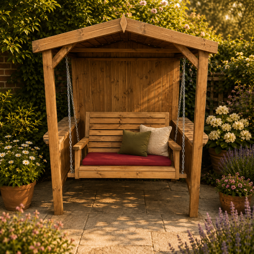 STAFFORDSHIRE OUTDOOR FURNITURE LTD Wooden Garden Swing Seat with Frame
