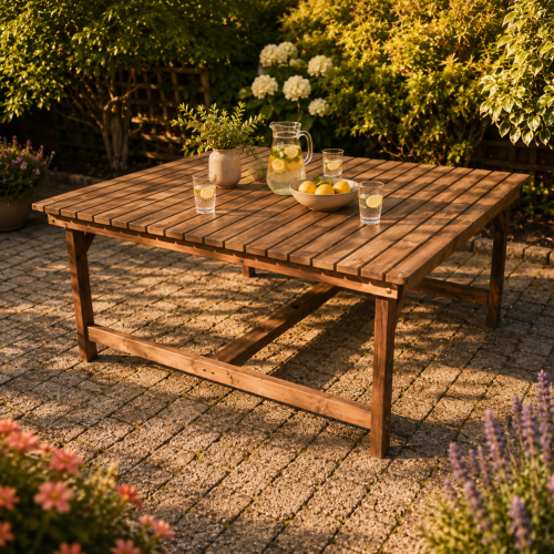 Wooden Garden Table Set 5ft