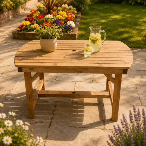 Wooden Garden Dining Table 4FT6