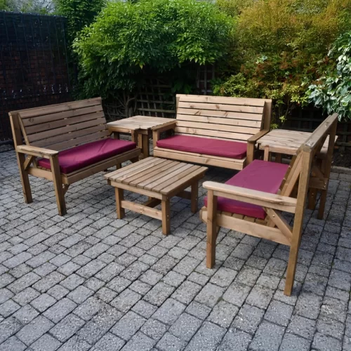 Handmade Full Corner Garden Furniture Set – 3 Benches & 3 Tables